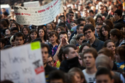 La manifestació va ser un altaveu de les reivindicacions estudiantils   ORIOL CLAVERA